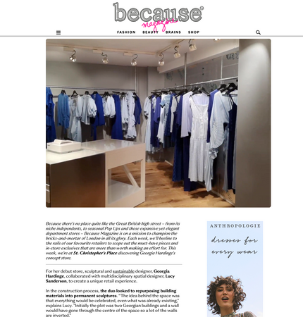 Because Magazine feature Georgia Hardinge's Flagship Store