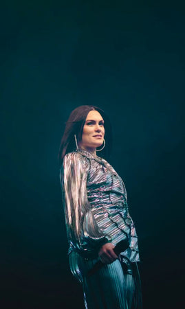 Jessie J silver suit Georgia Hardinge